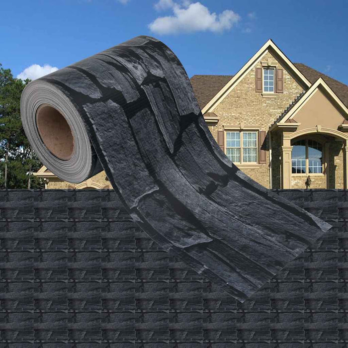 Bandă de intimitate PVC 35x0,19 m, aspect piatră, gri WALTI