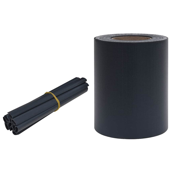 Panou de intimitate grădină, gri închis mat, 35 x 0,19 m, PVC - WALTI WALTI