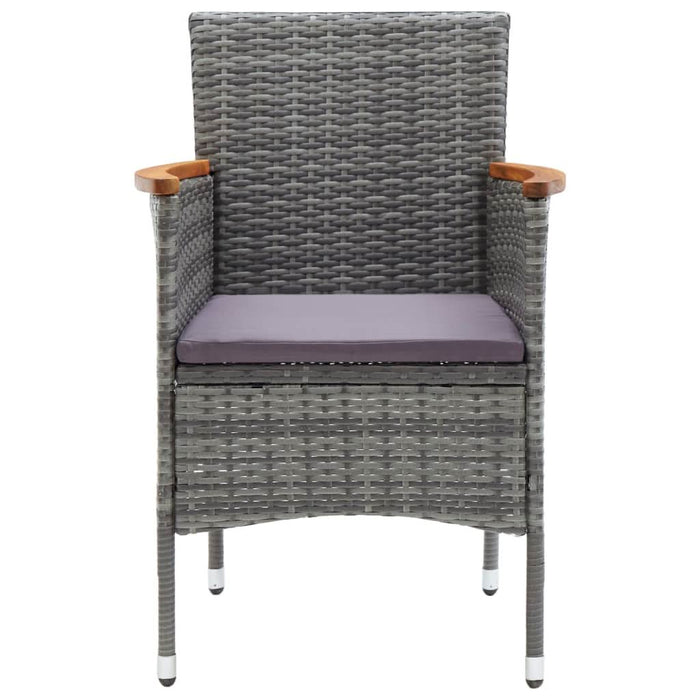 Scaune de masă pentru grădină, 4 buc., gri, poliratan - WALTI WALTI