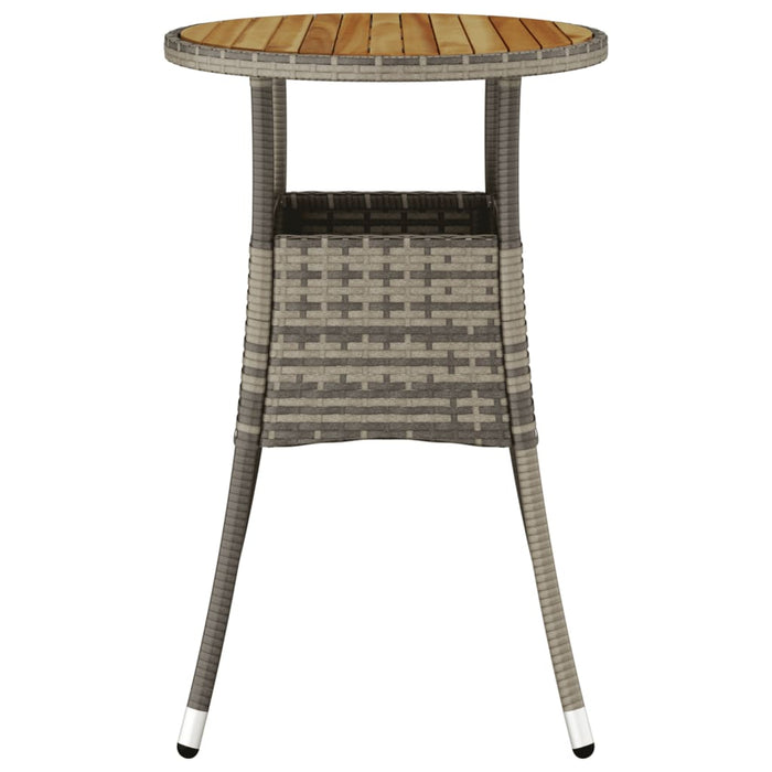 Masă de grădină, gri, Ø60x75cm, lemn de acacia/poliratan - WALTI WALTI