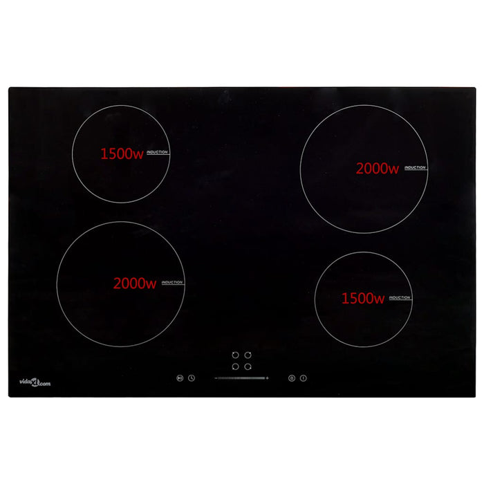 Plită inducție 4 arzătoare control tactil, sticlă 77 cm 7000 W - WALTI WALTI