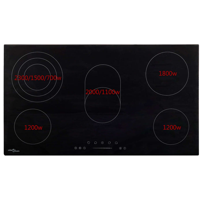 Plită ceramică cu 5 arzătoare, control tactil, 77 cm, 8500 W - WALTI WALTI