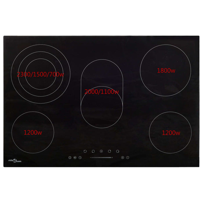 Plită ceramică cu 5 arzătoare, control tactil, 90 cm, 8500 W - WALTI WALTI