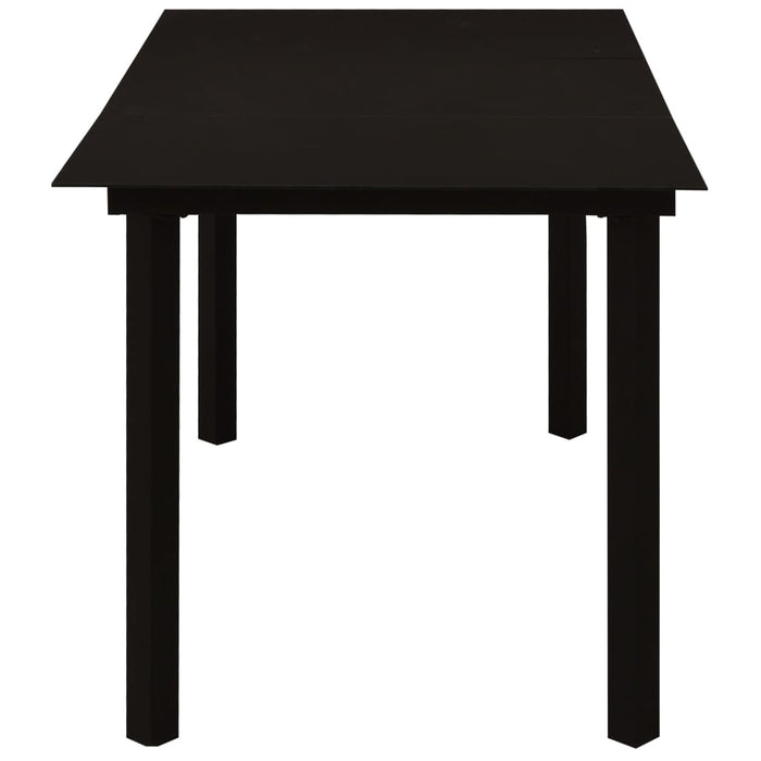 Masă de grădină, negru, 150 x 80 x 74 cm, oțel și sticlă WALTI