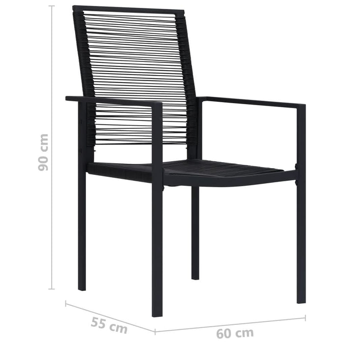 Scaune de grădină, 2 buc., negru, ratan PVC - WALTI WALTI