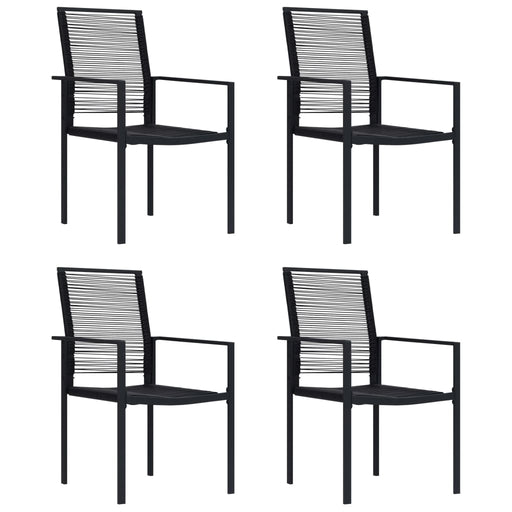Scaune de grădină, 4 buc., negru, ratan PVC - WALTI WALTI