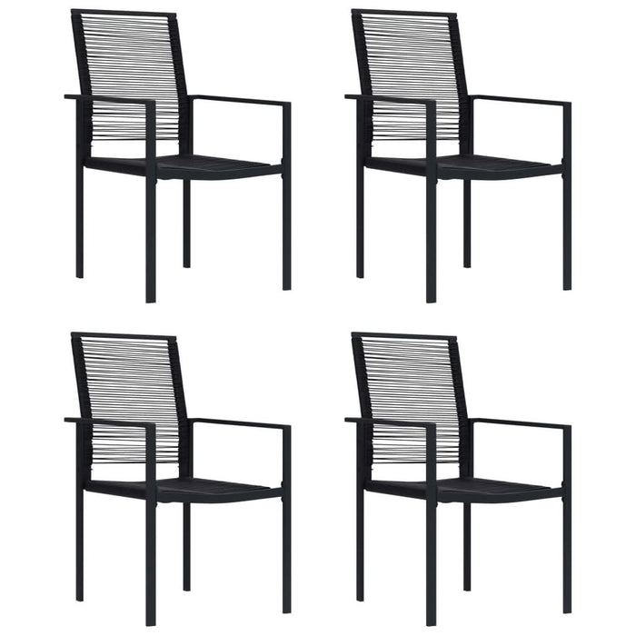 Scaune de grădină, 4 buc., negru, ratan PVC - WALTI WALTI
