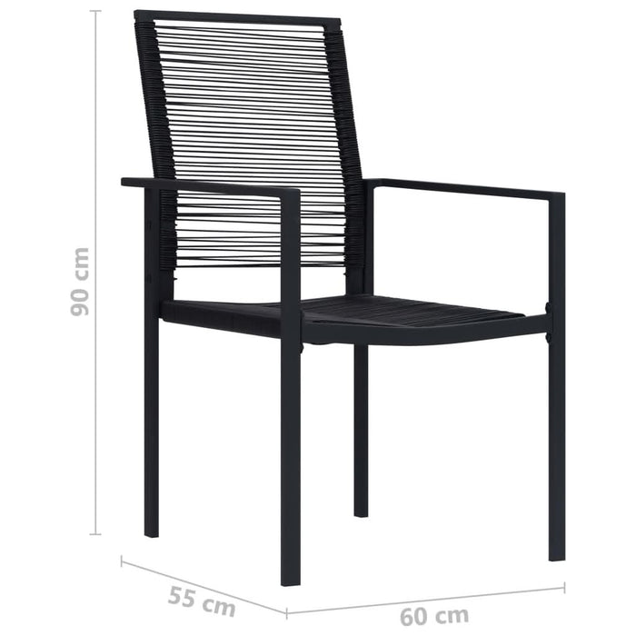 Scaune de grădină, 4 buc., negru, ratan PVC - WALTI WALTI