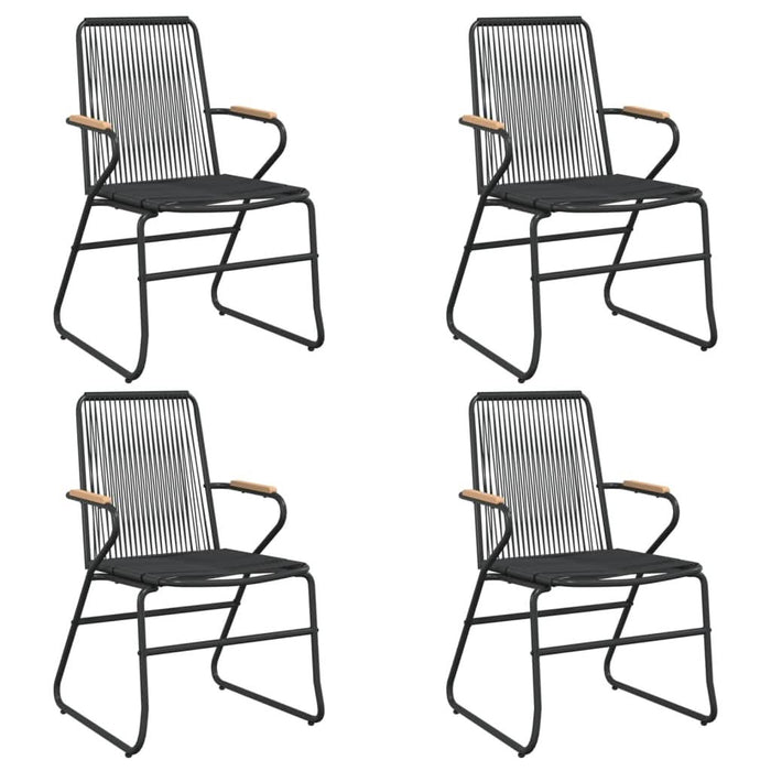 Scaune de grădină, 4 buc., negru, 58x59x85,5 cm, ratan PVC - WALTI WALTI