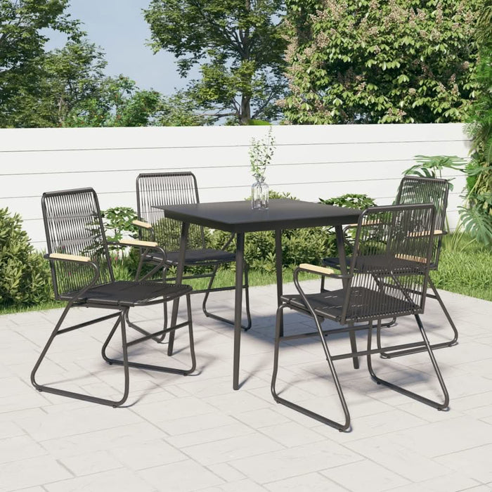 Scaune de grădină, 4 buc., negru, 58x59x85,5 cm, ratan PVC - WALTI WALTI