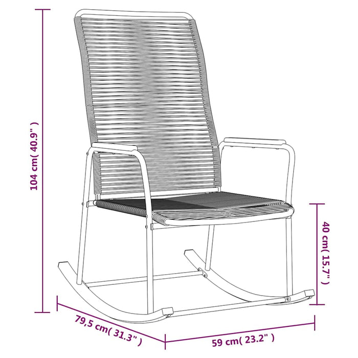 Balansoar de grădină, negru, 59x79,5x104 cm, ratan PVC WALTI