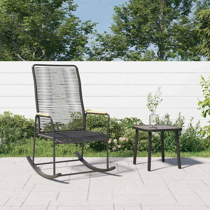 Balansoar de grădină, negru, 59x79,5x104 cm, ratan PVC WALTI
