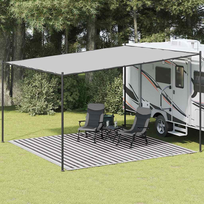 Covor cort, antracit și alb, 400x400 cm, HDPE WALTI