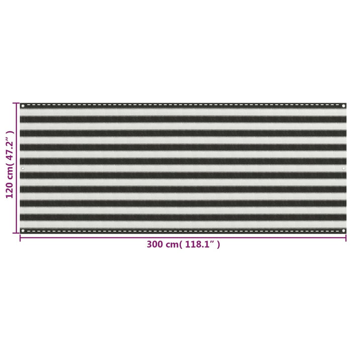 Paravan pentru balcon, antracit și alb, 120 x 300 cm, HDPE - WALTI WALTI