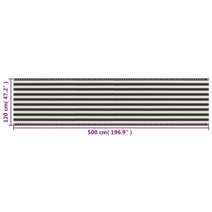 Paravan pentru balcon, antracit și alb, 120 x 500 cm, HDPE - WALTI WALTI