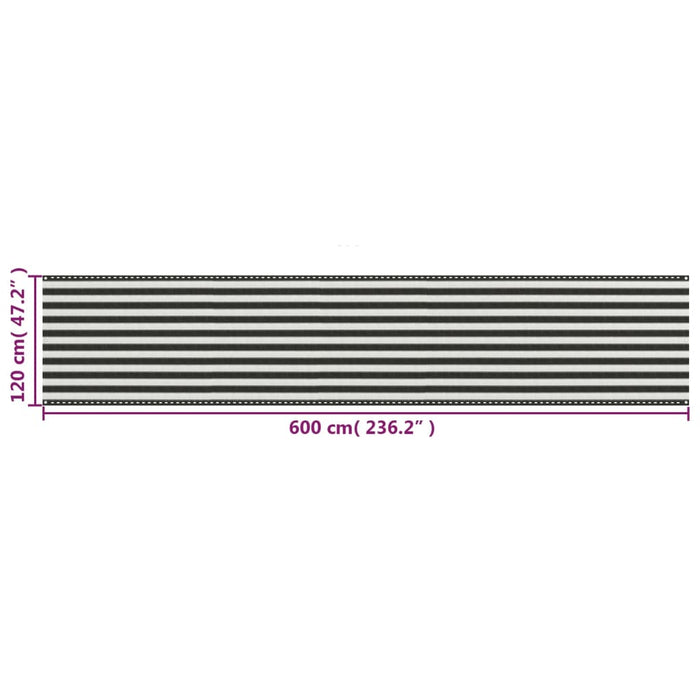 Paravan pentru balcon, antracit și alb, 120 x 600 cm, HDPE - WALTI WALTI