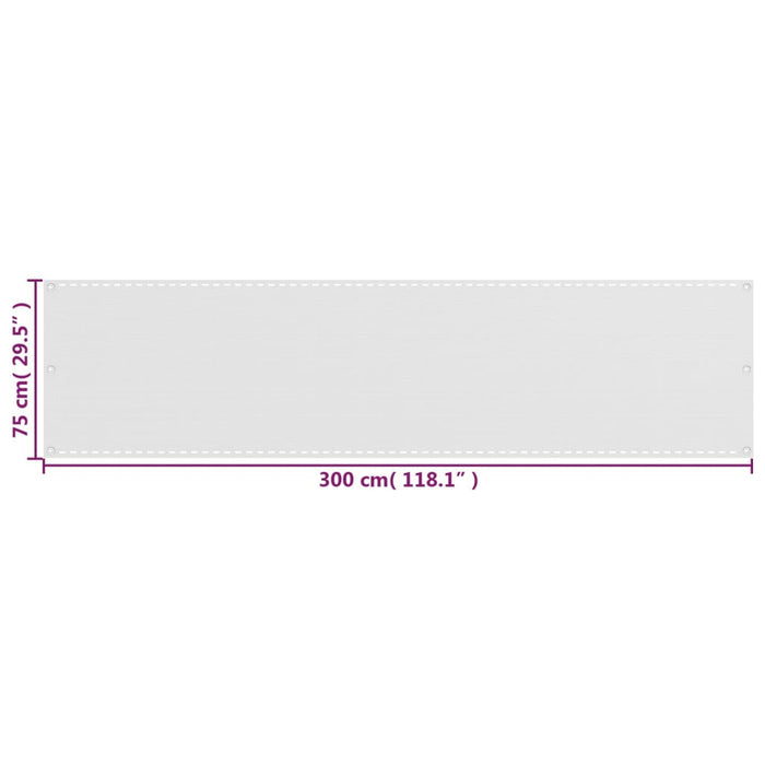 Paravan de balcon, alb, 75x300 cm, HDPE WALTI