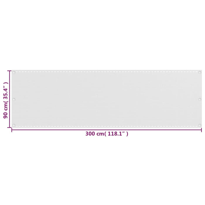 Paravan de balcon, alb, 90x300 cm, HDPE WALTI