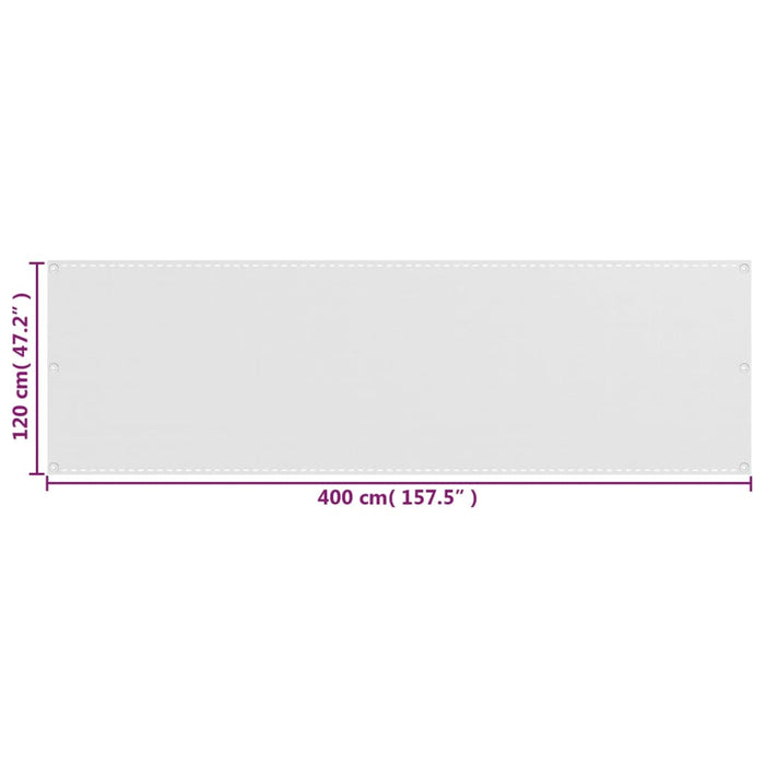 Paravan de balcon, alb, 120x400 cm, HDPE - WALTI WALTI