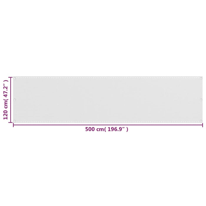 Paravan de balcon, alb, 120x500 cm, HDPE - WALTI WALTI