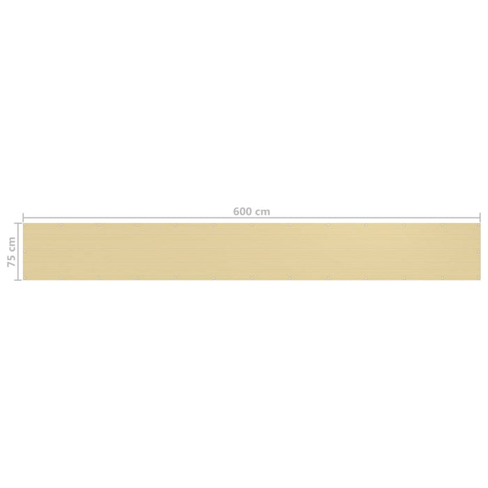 Paravan pentru balcon, bej, 75 x 600 cm, HDPE WALTI