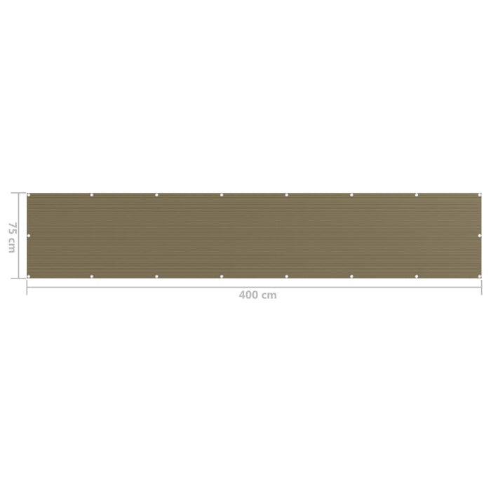 Paravan pentru balcon, gri taupe, 75x400 cm, HDPE WALTI