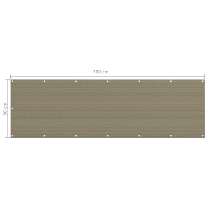 Paravan de balcon, gri taupe, 90x300 cm, HDPE WALTI