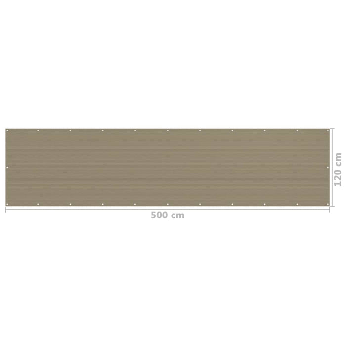 Paravan de balcon, gri taupe, 120x500 cm, HDPE WALTI