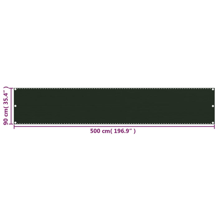 Paravan de balcon, verde închis, 90x500 cm, HDPE - WALTI WALTI