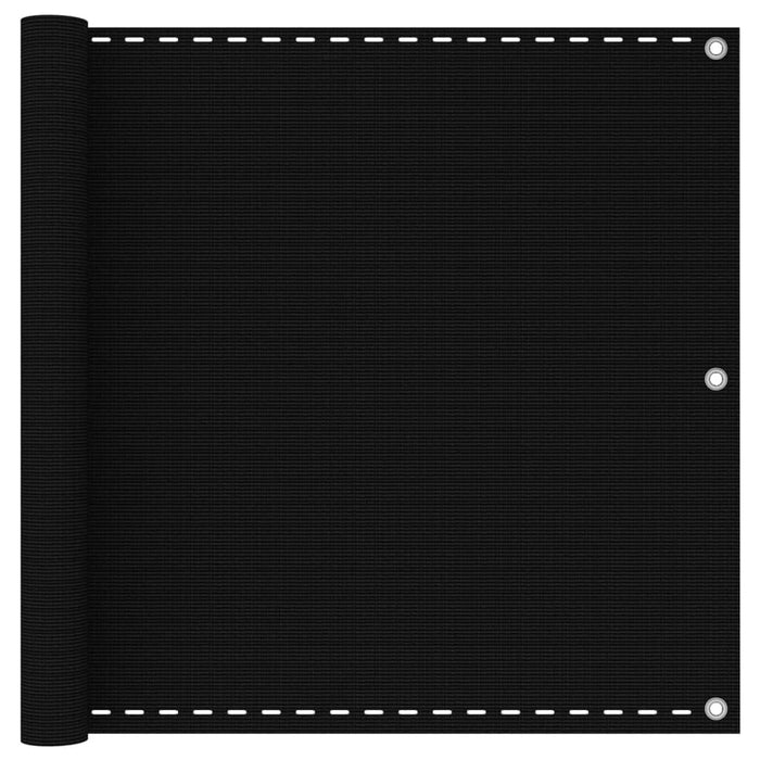 Paravan de balcon, negru, 90x500 cm, HDPE WALTI