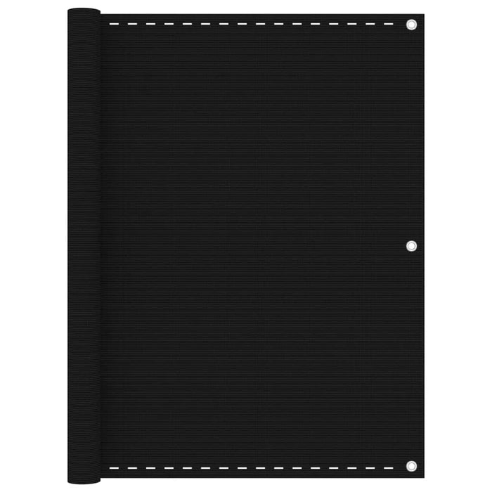 Paravan de balcon, negru, 120x600 cm, HDPE WALTI