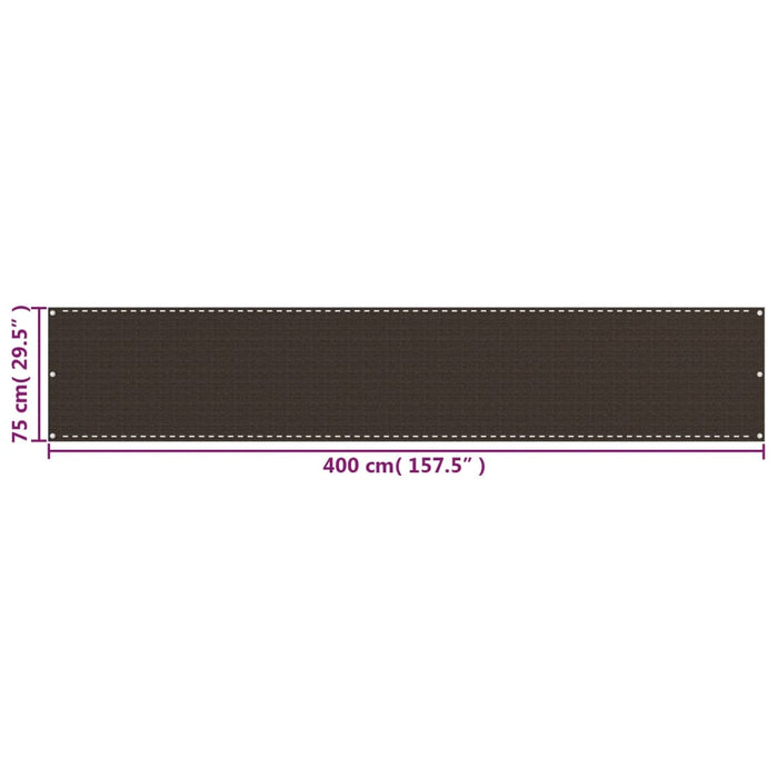 Paravan pentru balcon, maro, 75x400 cm, HDPE WALTI