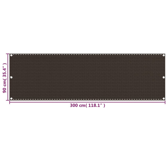 Paravan de balcon, maro, 90x300 cm, HDPE WALTI