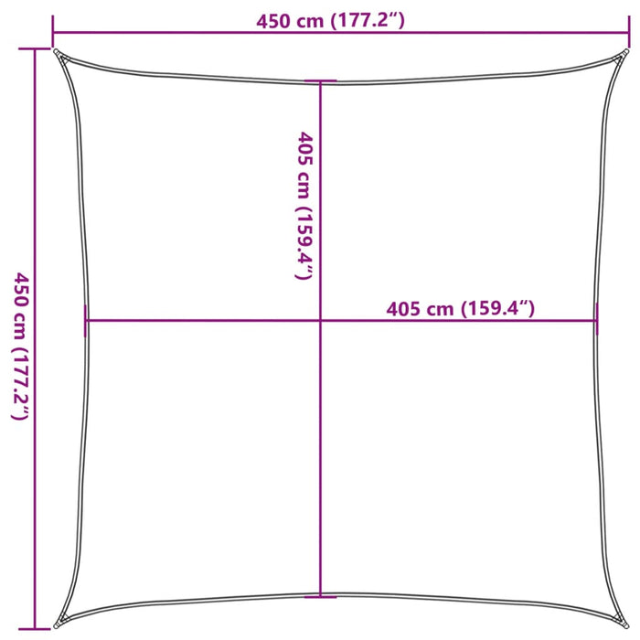Pânză parasolar, antracit, 4,5 x 4,5 m, HDPE, 160 g/m² - WALTI WALTI