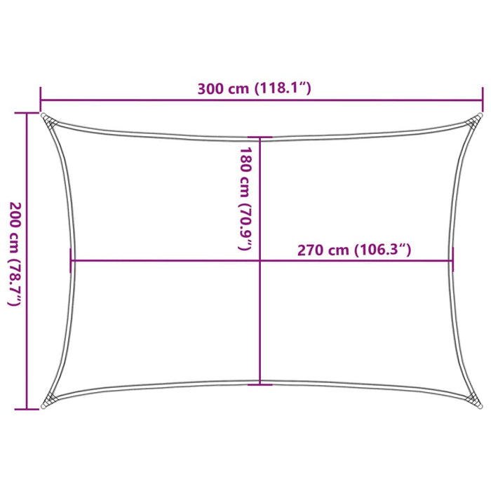 Pânză parasolar, antracit, 2 x 3 m, HDPE, 160 g/m² - WALTI WALTI