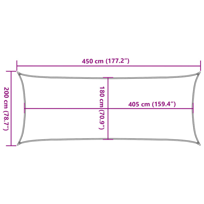 Pânză parasolar, antracit, 2x4,5 m, HDPE, 160 g/m² - WALTI WALTI