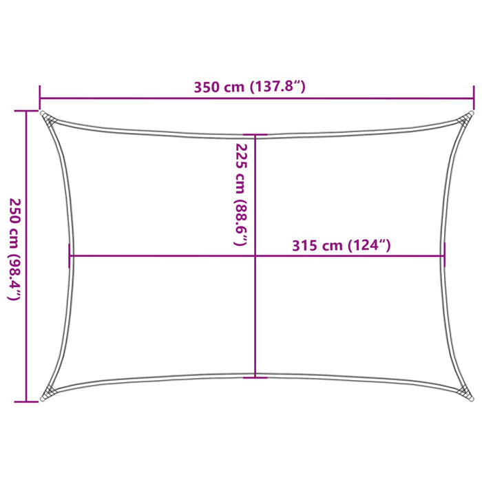 Pânză parasolar, antracit, 2,5 x 3,5 m, HDPE, 160 g/m² - WALTI WALTI