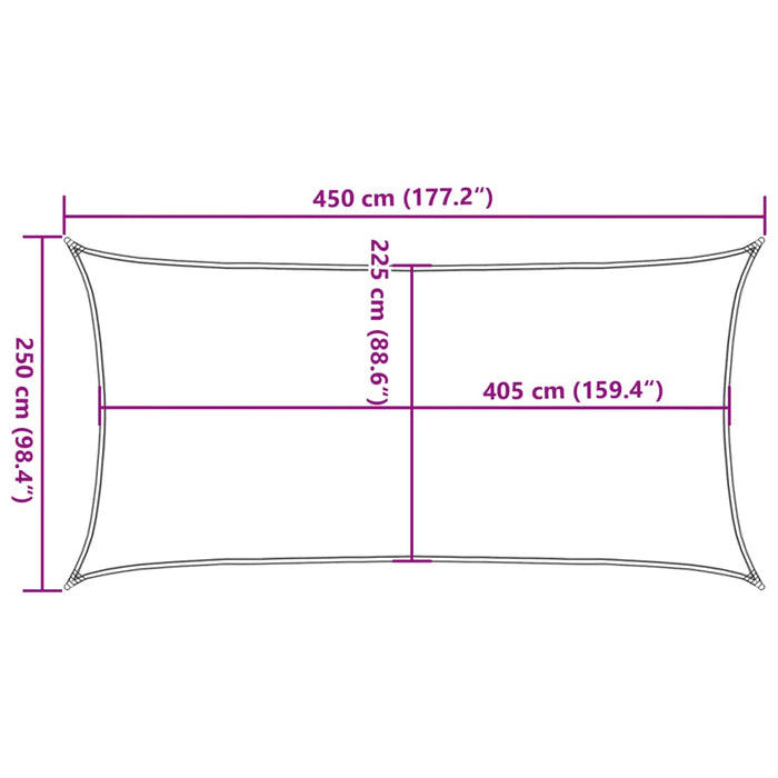 Pânză parasolar, antracit, 2,5x4,5 m, HDPE, 160 g/m² - WALTI WALTI