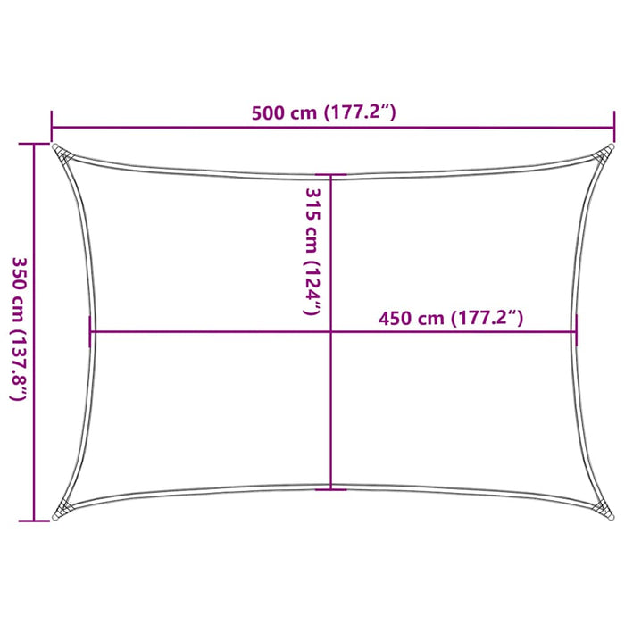 Pânză parasolar, antracit, 3,5x5 m, HDPE, 160 g/m² WALTI
