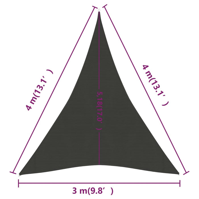 Pânză parasolar, antracit, 3x4x4 m, HDPE, 160 g/m² - WALTI WALTI