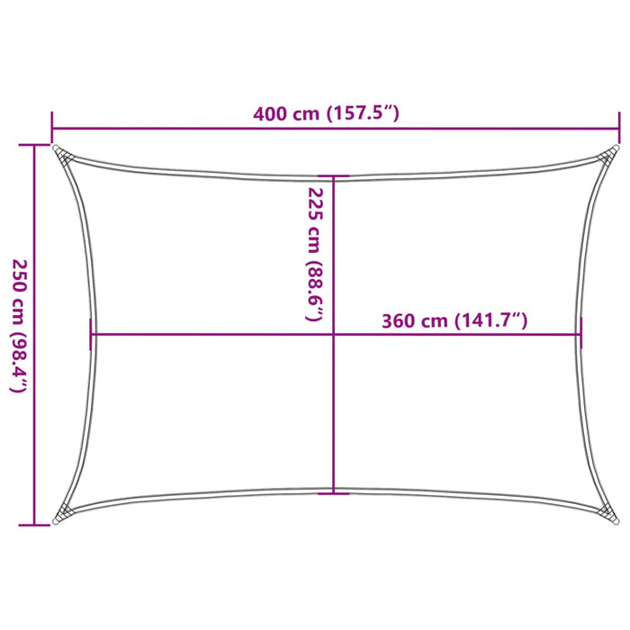 Pânză parasolar, bej, 2,5x4 m, HDPE, 160 g/m² - WALTI WALTI