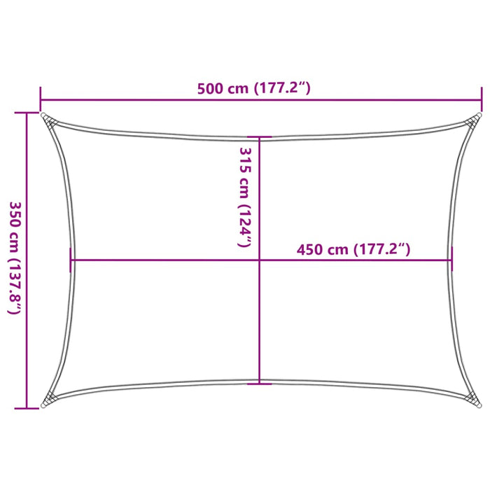 Pânză parasolar, bej, 3,5 x 5 m, HDPE, 160 g/m² - WALTI WALTI