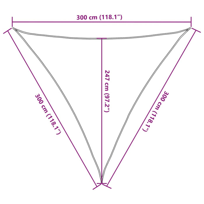 Pânză parasolar, bej, 3 x 3 x 3 m, HDPE, 160 g/m² - WALTI WALTI