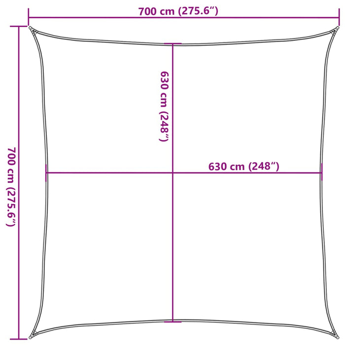 Pânză parasolar, crem, 7 x 7 m, 160 g/m², HDPE - WALTI WALTI