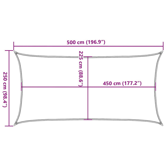 Pânză parasolar, crem, 2,5 x 5 m, HDPE, 160 g/m² WALTI