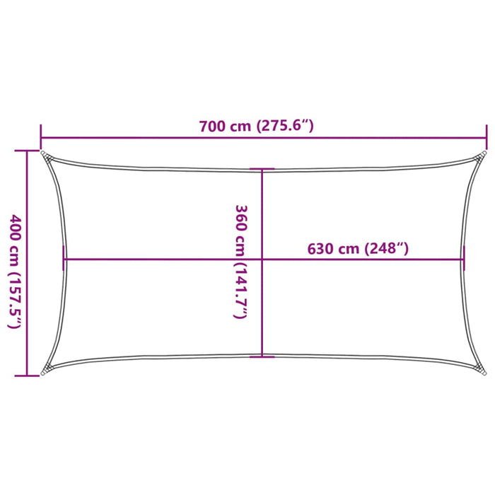 Pânză parasolar, crem, 4 x 7 m, HDPE, 160 g/m² - WALTI WALTI