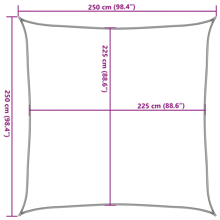 Pânză parasolar, alb, 2,5 x 2,5 m, HDPE, 160 g/m² - WALTI WALTI