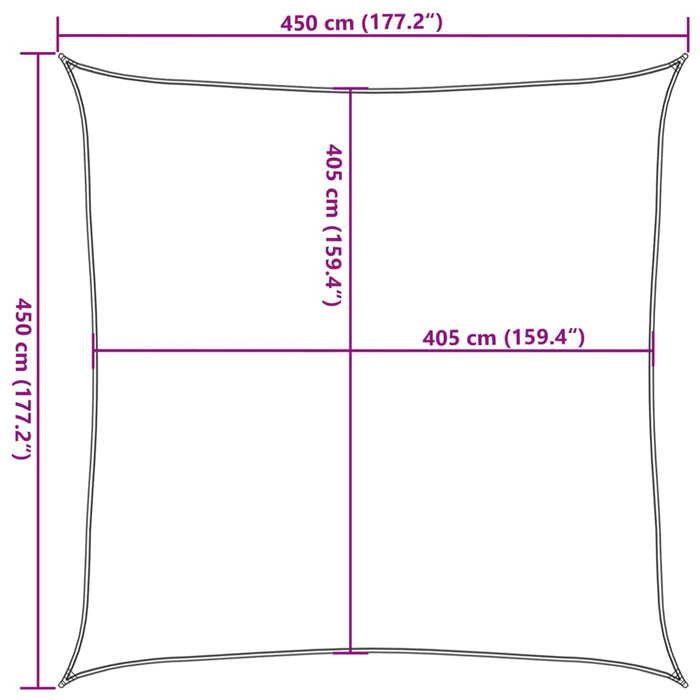 Pânză parasolar, alb, 4,5 x 4,5 m, HDPE, 160 g/m² - WALTI WALTI