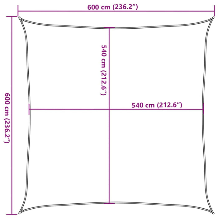 Pânză parasolar, alb, 6 x 6 m, HDPE, 160 g/m² - WALTI WALTI