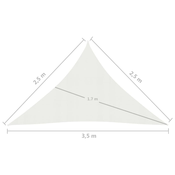 Pânză parasolar, alb, 2,5 x 2,5 x 3,5 m, HDPE, 160 g/m² - WALTI WALTI